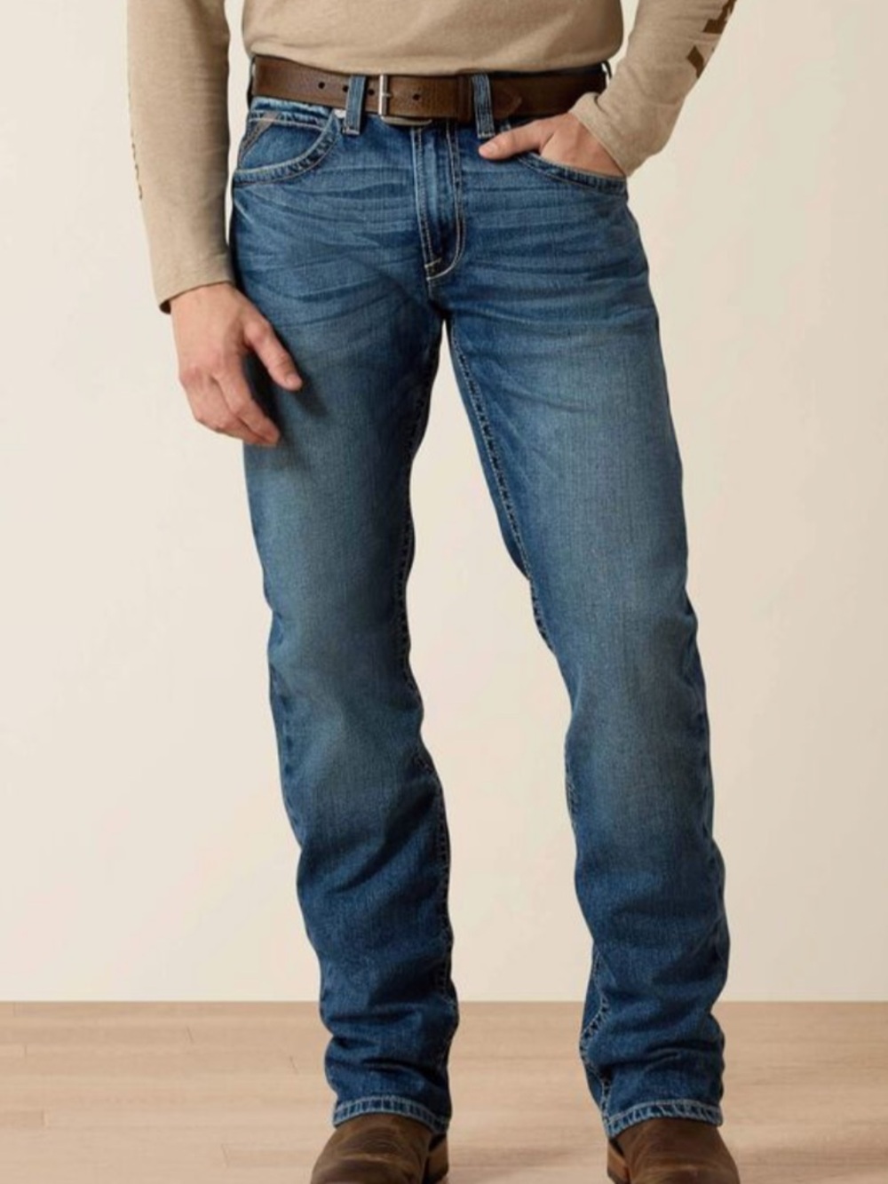 Ariat Men's Relaxed Bootcut Medium Blue Washed Jeans 38/32